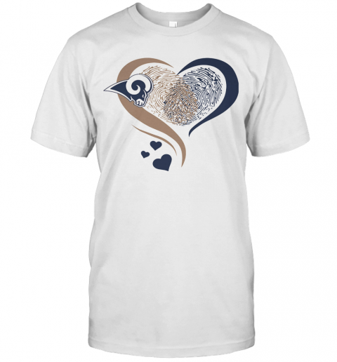 Heart Fingerprint Los Angeles Rams T-Shirt