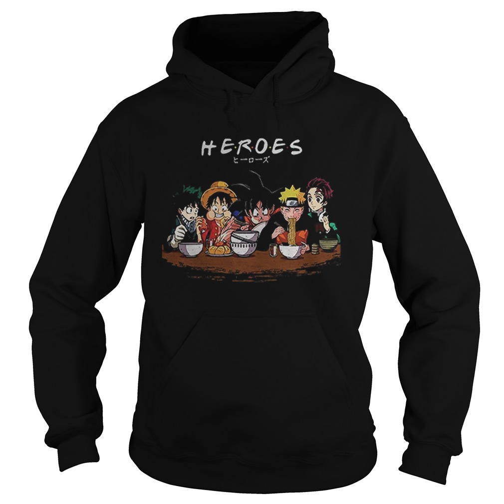Heroes Friends Naruto Luffy Songoku Tanjirou Kamado Hoodie