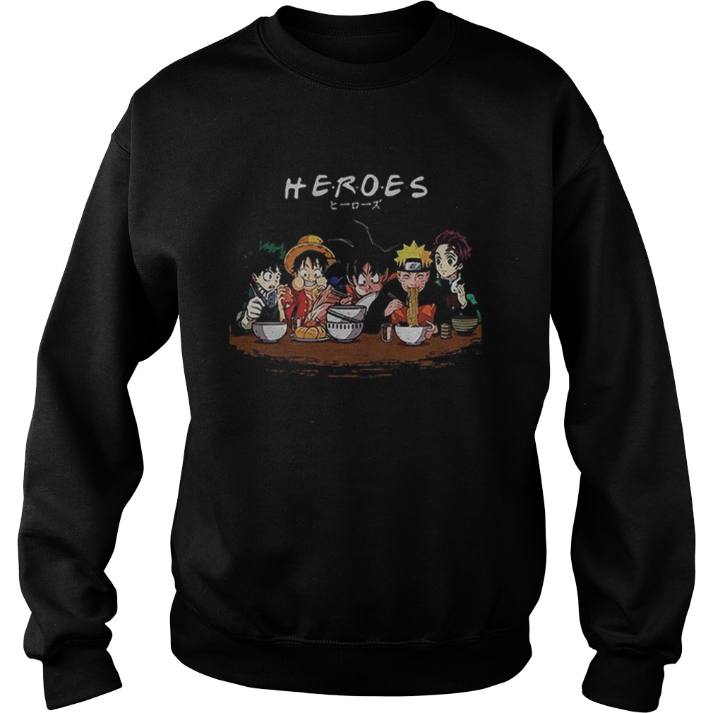 Heroes Friends Naruto Luffy Songoku Tanjirou Kamado Sweatshirt