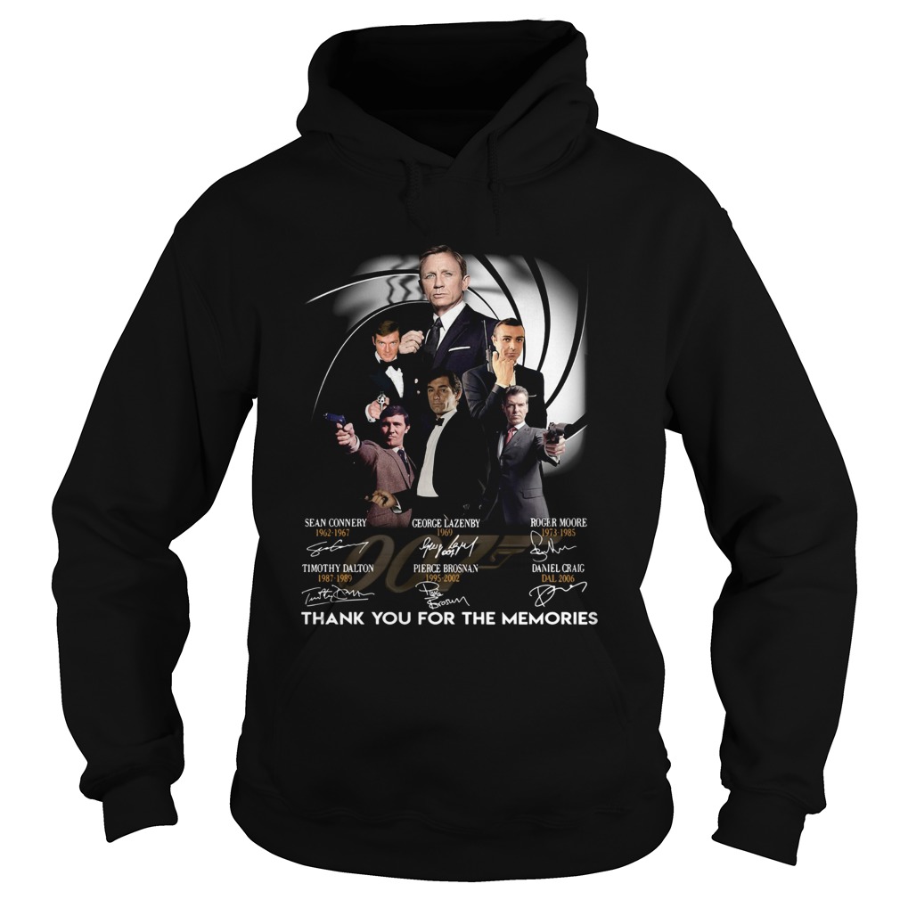 James Bond 007 Sean Connery George Lazenby Roger Moore Thank You For The Memories Signatures Hoodie