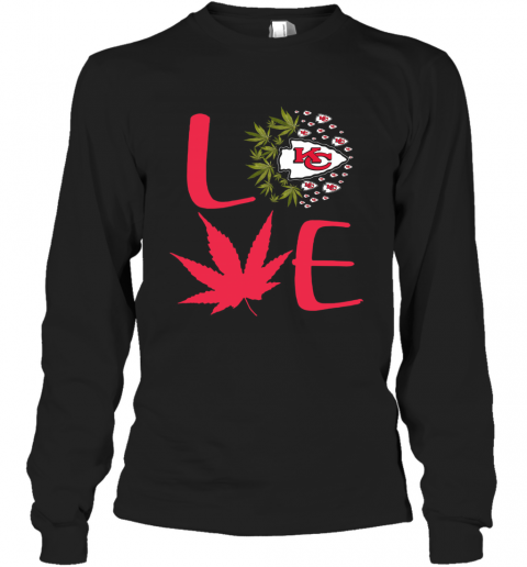 Kansas City Chiefs Love Weed T-Shirt Long Sleeved T-shirt 