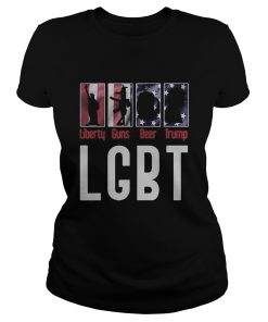 LGBT Republican Idea Donald Trump Liberty Guns Beer Trump America flag  Classic Ladies