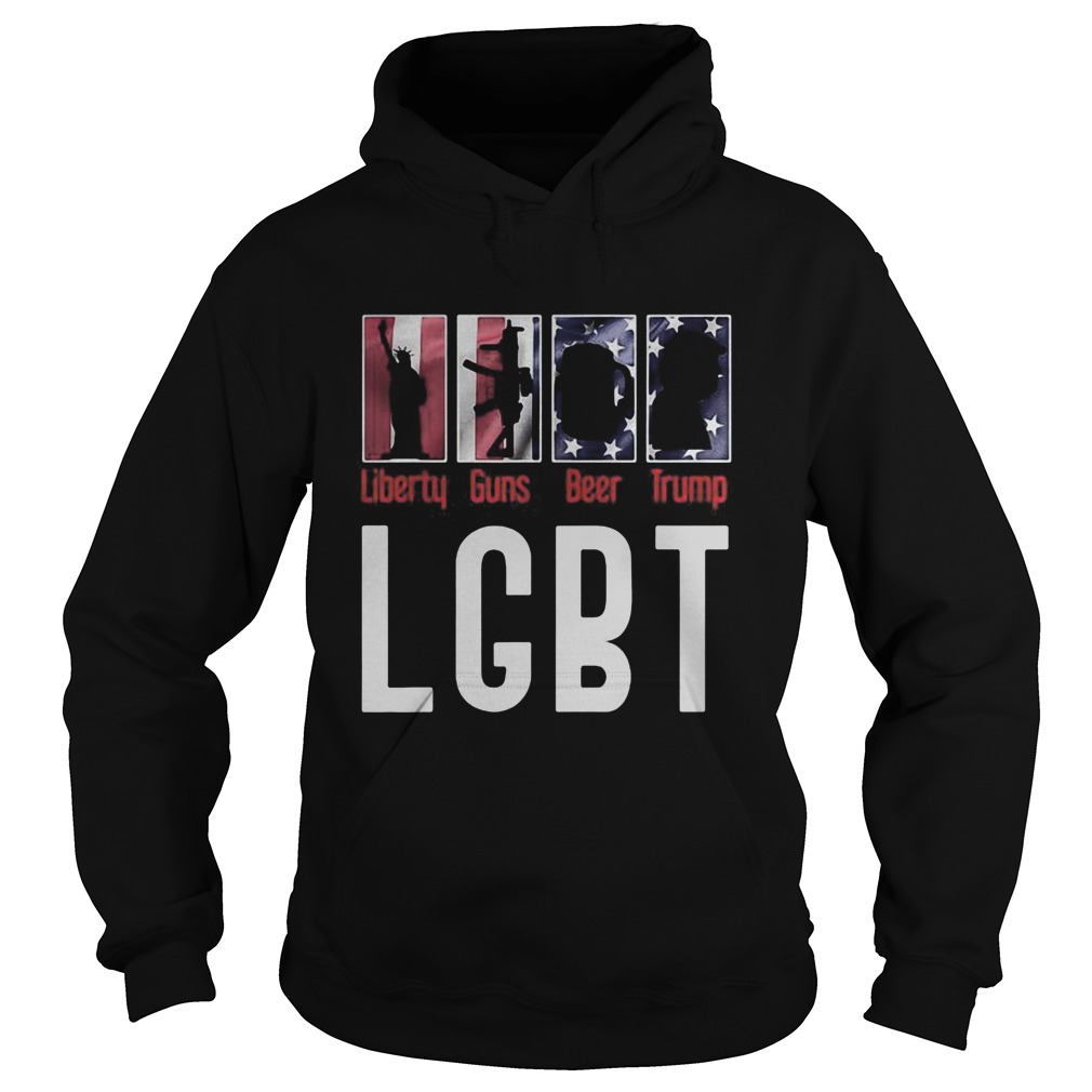LGBT Republican Idea Donald Trump Liberty Guns Beer Trump America flag Hoodie