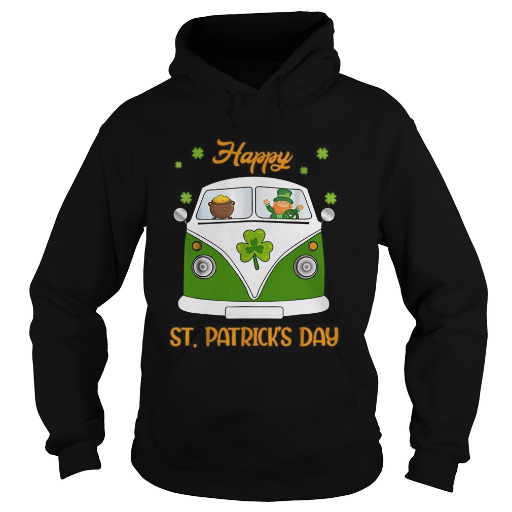 Leprechaun Gold Pot Hippie Car Funny St Patricks Day Hoodie
