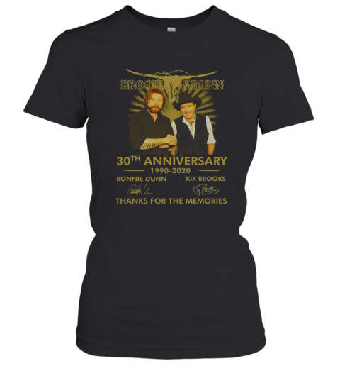Logo Brooks And Dunn 30Th Anniversary 1990 2020 Signatures T-Shirt Classic Women's T-shirt