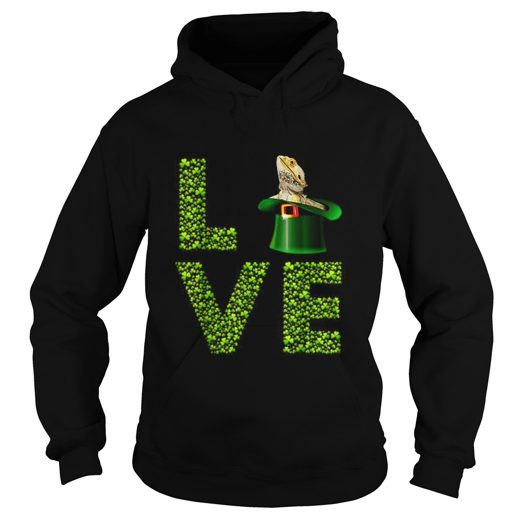 Love Bearded Dragon St Patricks Day Shamrock Irish Hoodie
