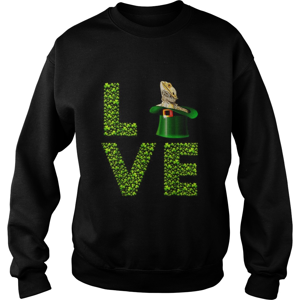 Love Bearded Dragon St Patricks Day Shamrock Irish Sweatshirt
