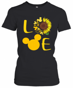 Love Sunflower Mickey Mouse T-Shirt Classic Women's T-shirt