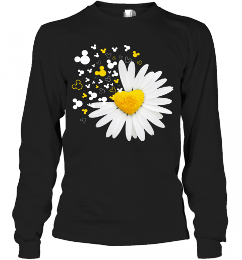 Mickey Head Oxeye Daisy Flower T-Shirt Long Sleeved T-shirt 