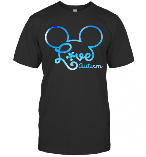 Mickey Mouse Love Autism T-Shirt
