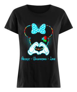 Minnie mouse accept understand love Autism Awareness Puzzle  Classic Women's T-shirt