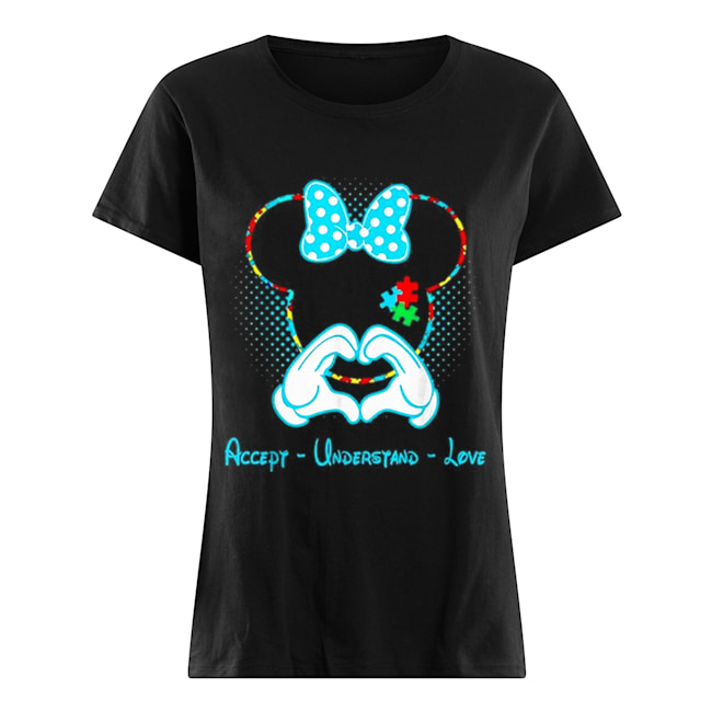Minnie mouse accept understand love Autism Awareness Puzzle Classic Women's T-shirt