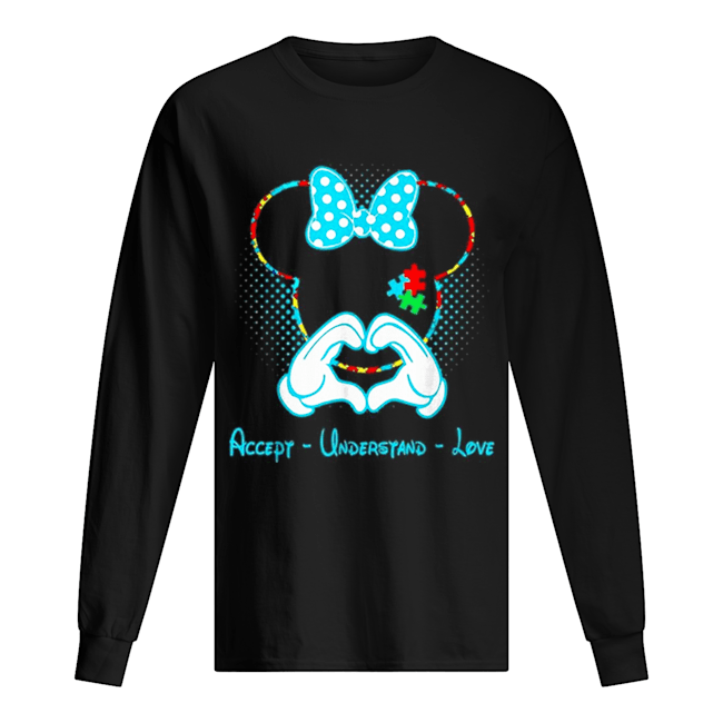 Minnie mouse accept understand love Autism Awareness Puzzle Long Sleeved T-shirt 