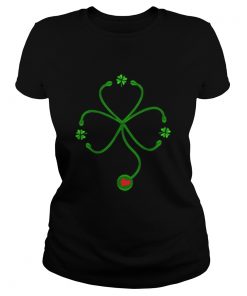 Nice Irish Nurse St Patricks Day Stethoscope Heartbeat  Classic Ladies