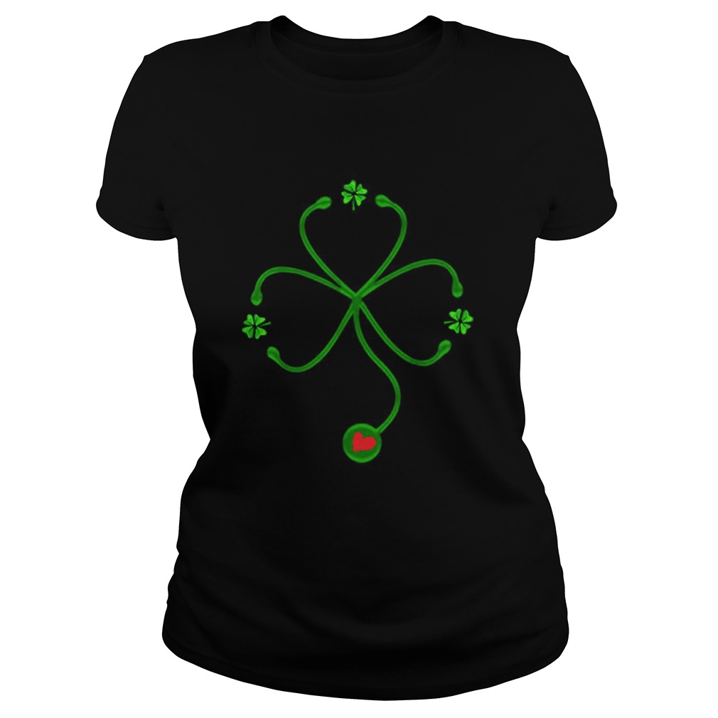 Nice Irish Nurse St Patricks Day Stethoscope Heartbeat Classic Ladies