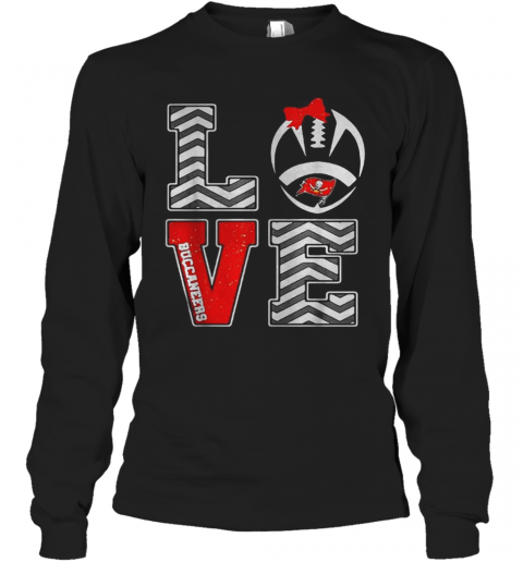Nice Love Tampa Bay Buccaneers Logo T-Shirt Long Sleeved T-shirt 