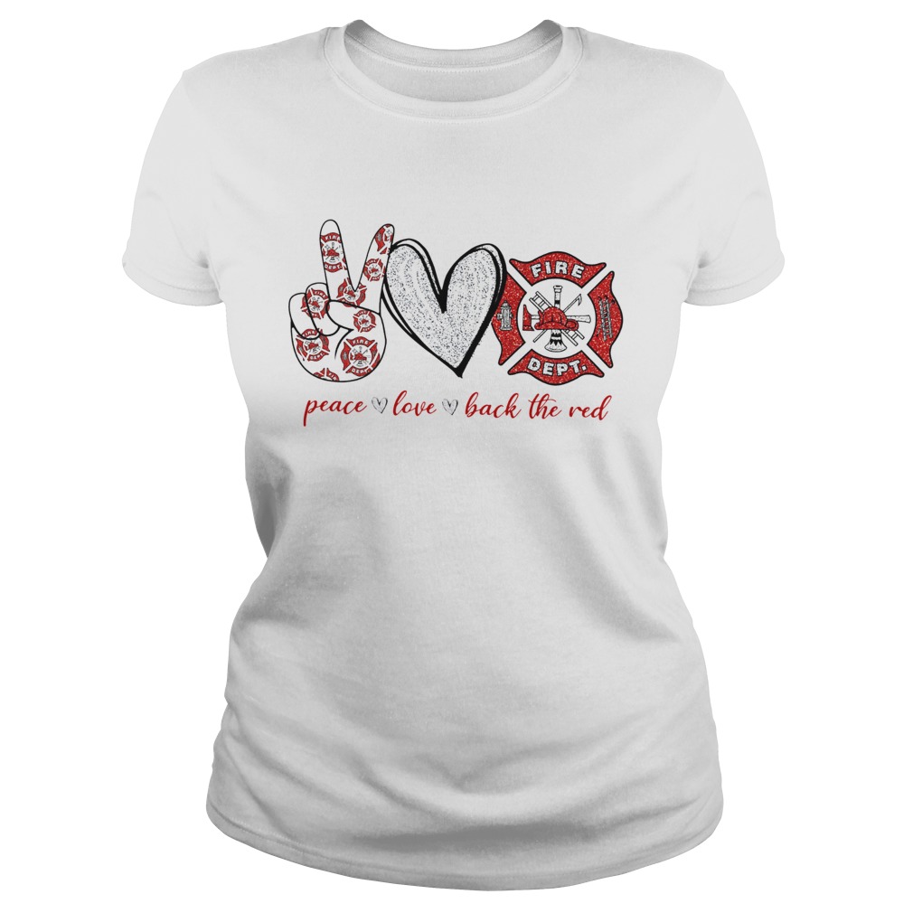 Peace Love Back The Red Classic Ladies