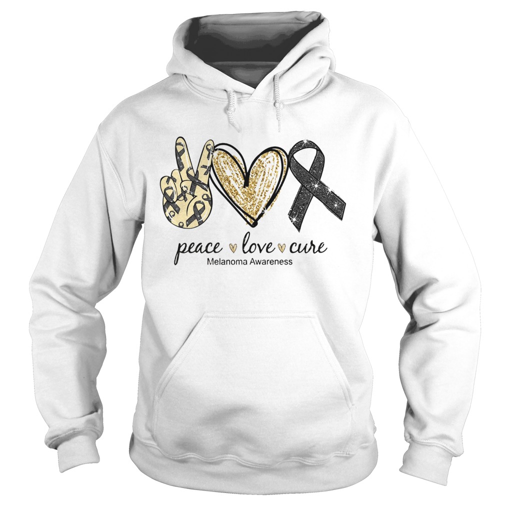 Peace Love Cure Melanoma Awareness Hoodie
