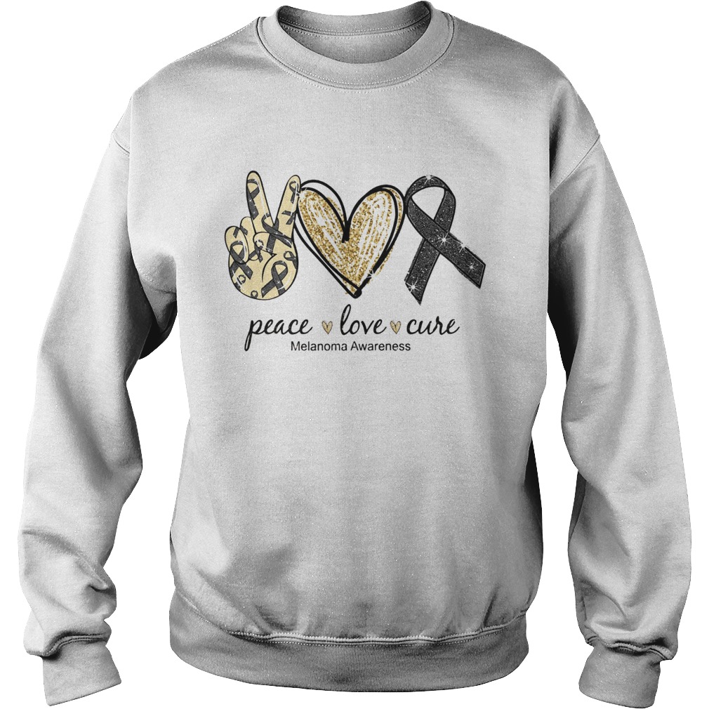 Peace Love Cure Melanoma Awareness Sweatshirt