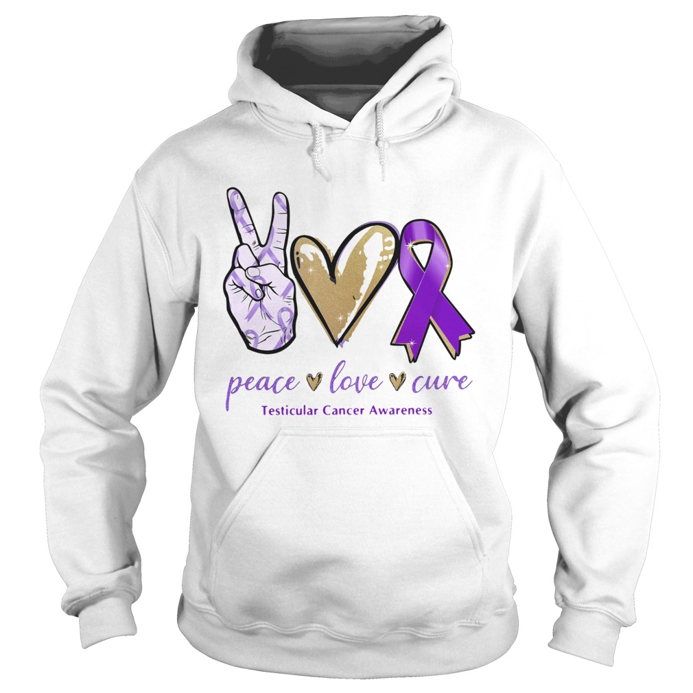 Peace Love Cure Testicular Cancer Awareness Hoodie