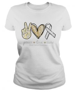Peace Love Cure brain Cancer Awareness  Classic Ladies