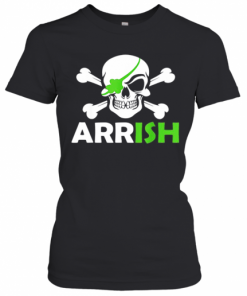 Pretty Irish Pirate Skull And Cross Bones St Patricks Day T-Shirt Classic Women's T-shirt