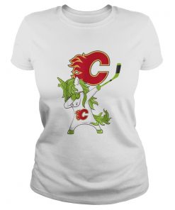 Pretty St Patrick Day Dabbing Unicorn Hockey Stick Calgaryflame  Classic Ladies