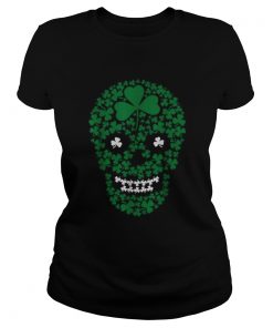 Saint Patricks Day Shamrocks Skull  Classic Ladies