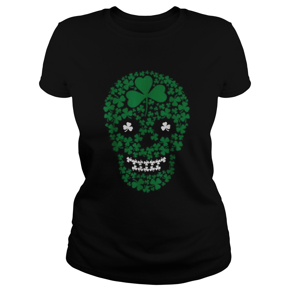 Saint Patricks Day Shamrocks Skull Classic Ladies