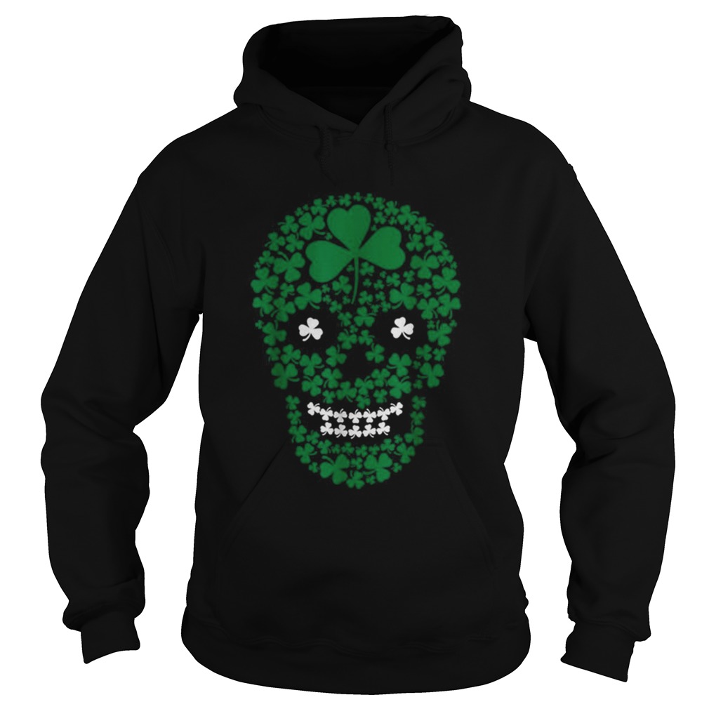 Saint Patricks Day Shamrocks Skull Hoodie