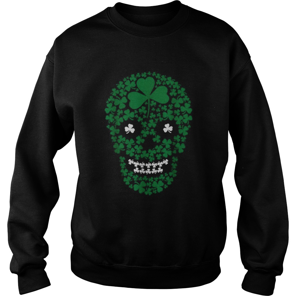 Saint Patricks Day Shamrocks Skull Sweatshirt
