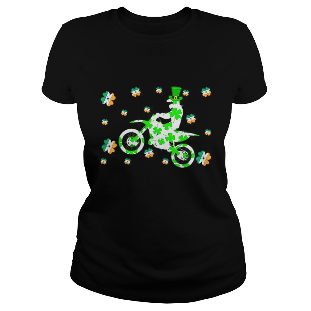 Shamrock Dirt Bike Ireland Flag St Patricks Day Biker Classic Ladies