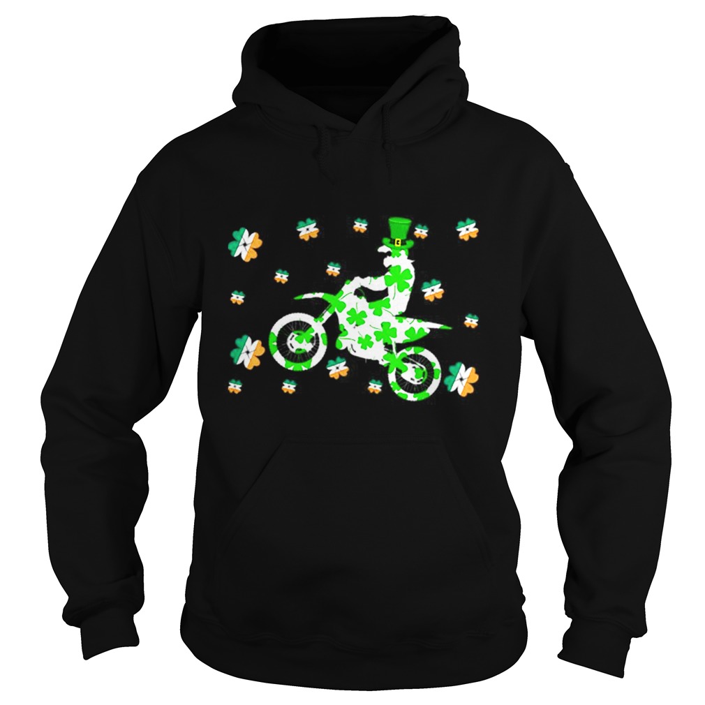 Shamrock Dirt Bike Ireland Flag St Patricks Day Biker Hoodie