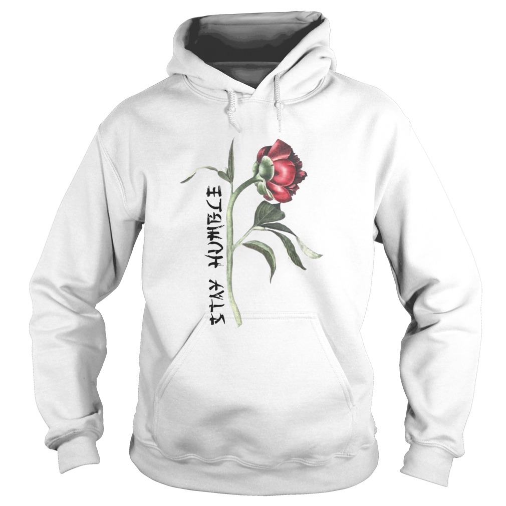 Single Peony Stay Humble Hoodie