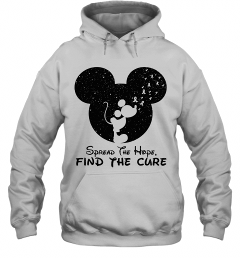 Spread The Hope Find The Cure Breast Cancer Awareness Mickey Mouse T-Shirt Unisex Hoodie