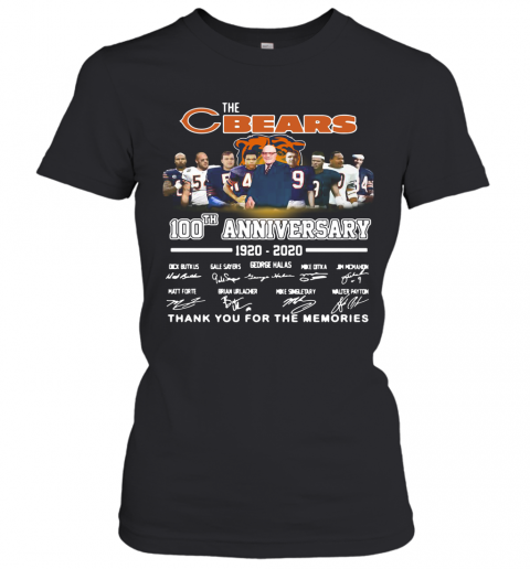 The Chicago Bears 100Th Anniversary 1920 2020 Thank You For The Memories T-Shirt Classic Women's T-shirt