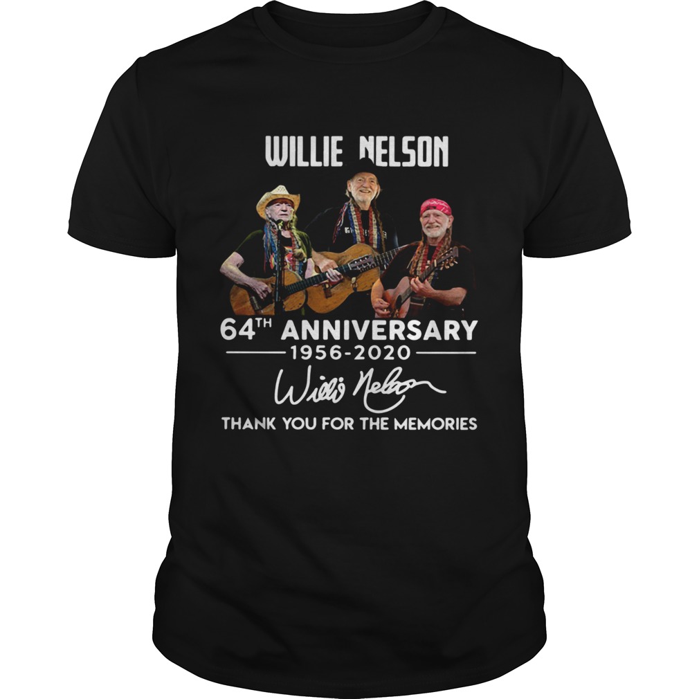 Willie Nelson 64th Anniversary 1956 2020 Thank You For The Memories Signatures shirt