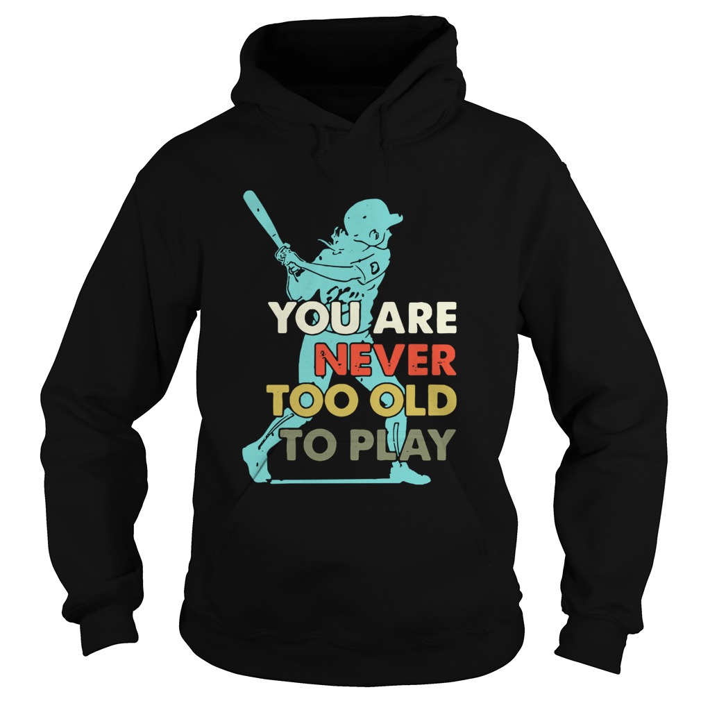 You Are Never Too Old To Play Baseball Hoodie