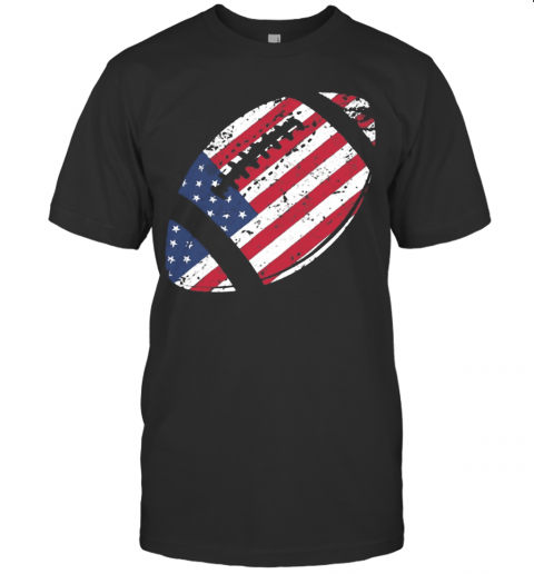 American Football 4Th July American Flag Patriotic T-Shirt