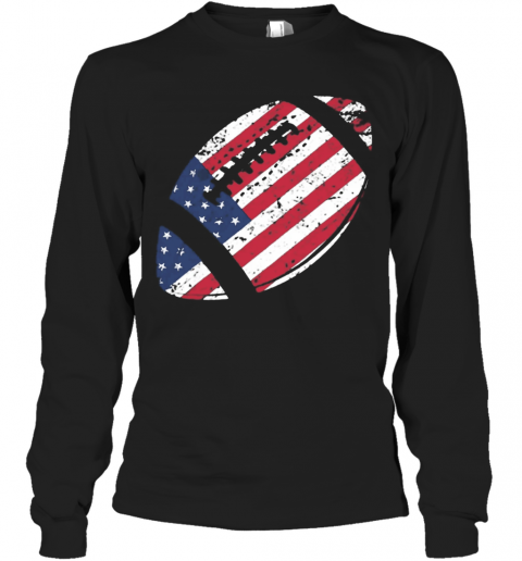 American Football 4Th July American Flag Patriotic T-Shirt Long Sleeved T-shirt 