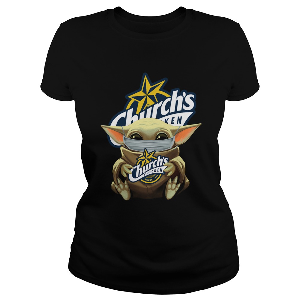 Baby Yoda Mask Hug Churchs Chicken Classic Ladies