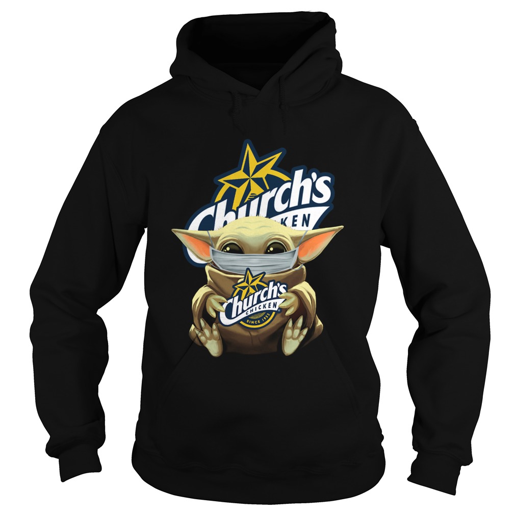 Baby Yoda Mask Hug Churchs Chicken Hoodie