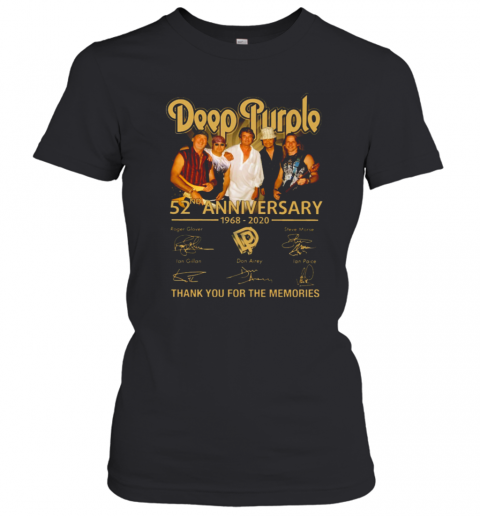 Deep Purple 52Nd Anniversary 1968 2020 Signatures Thank You For The Memories T-Shirt Classic Women's T-shirt