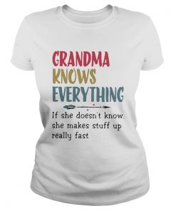Grandma Know Everything Funny Family Gift For Nana Crewneck  Classic Ladies