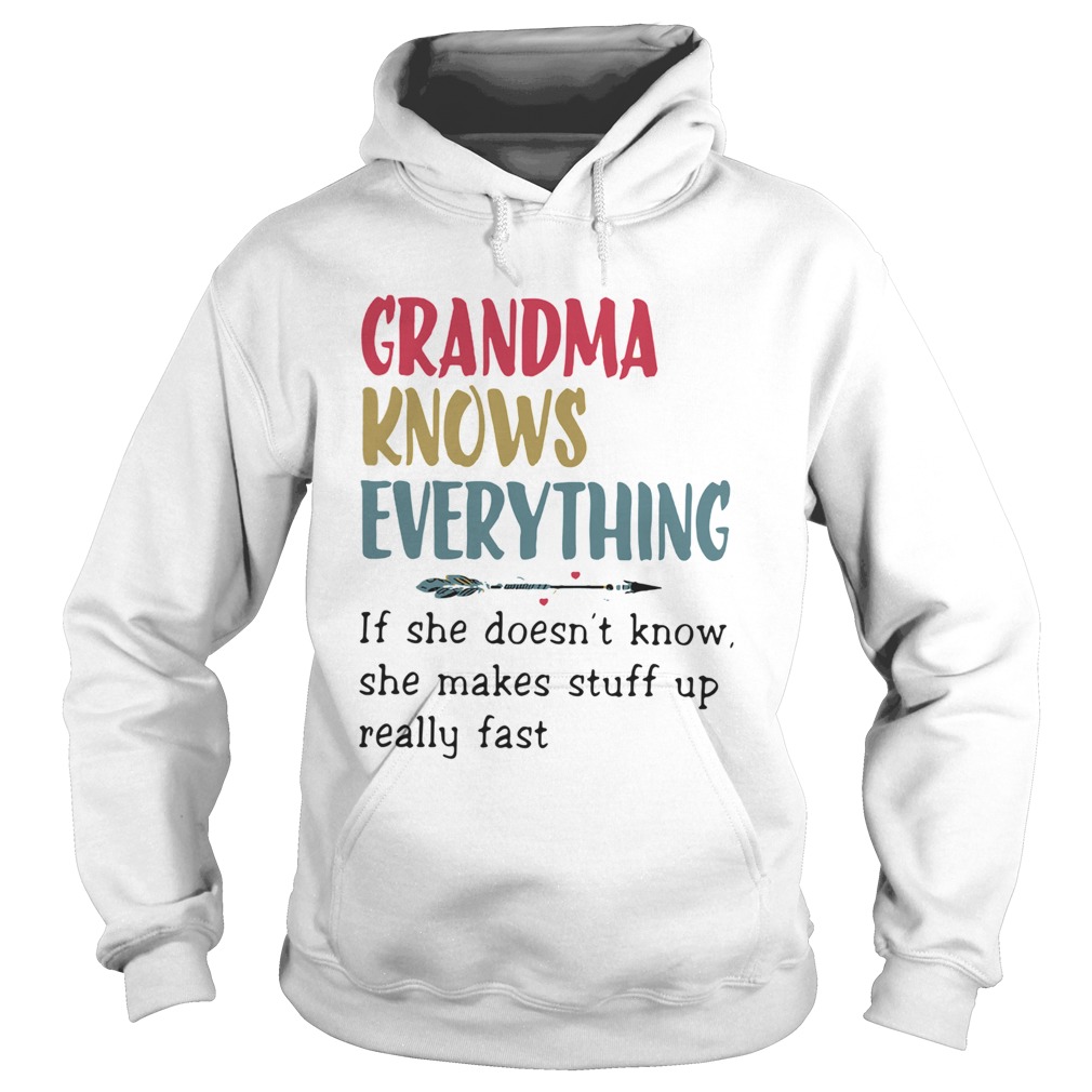 Grandma Know Everything Funny Family Gift For Nana Crewneck Hoodie