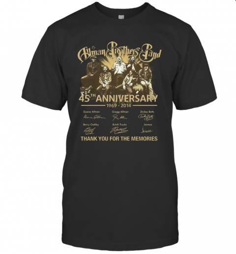 Human Brothers Band 45Th Anniversary 1969 – 2014 Thank You For The Memories And Members Signature T-Shirt