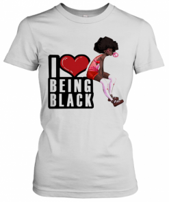 I Love Being Black Girl Heart T-Shirt Classic Women's T-shirt