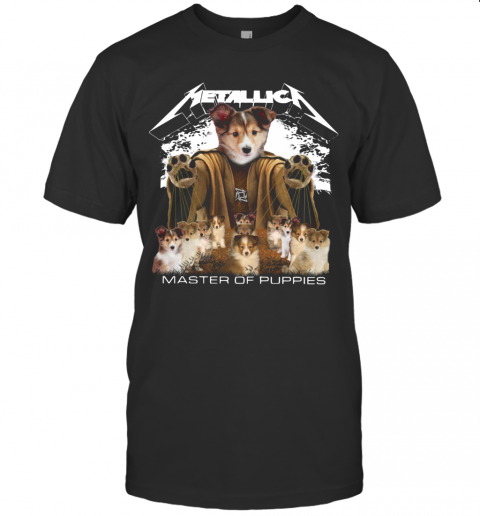 Metallic Shetland Sheepdog Master Of Puppies T-Shirt