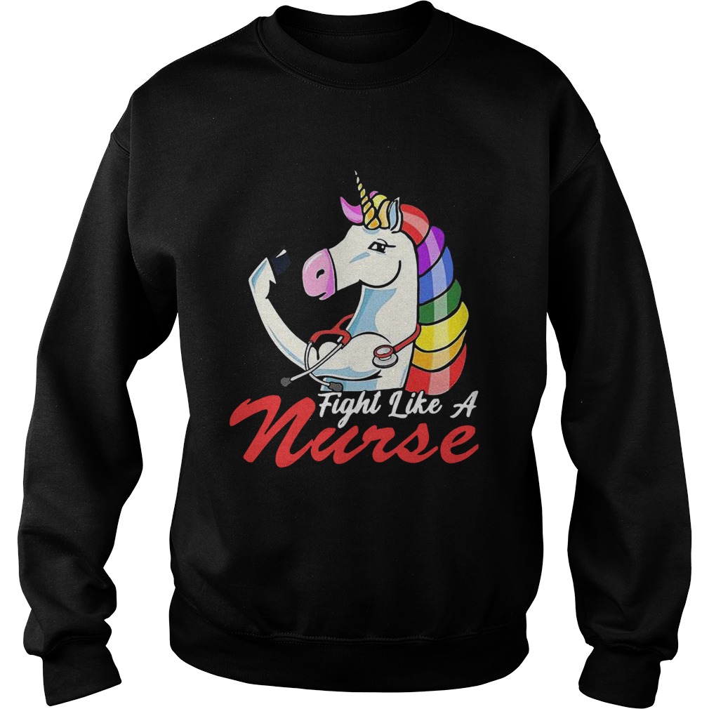 Nurse Unicorn Fight Like A Sweatshirt