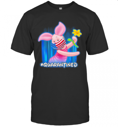 Piglet Quarantined American Flag Mask Disney T-Shirt